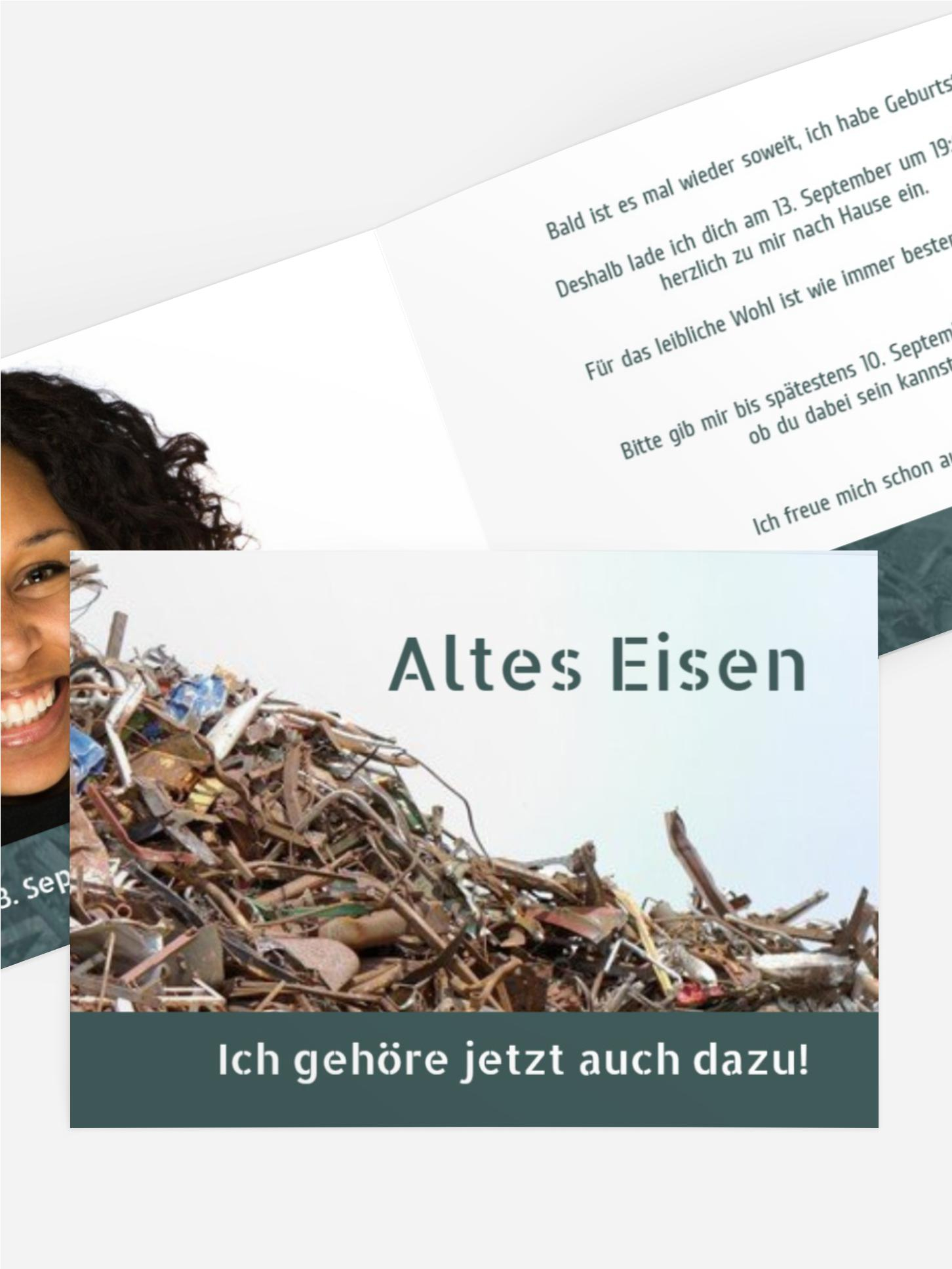 Geburtstagseinladung Altes Eisen Foto