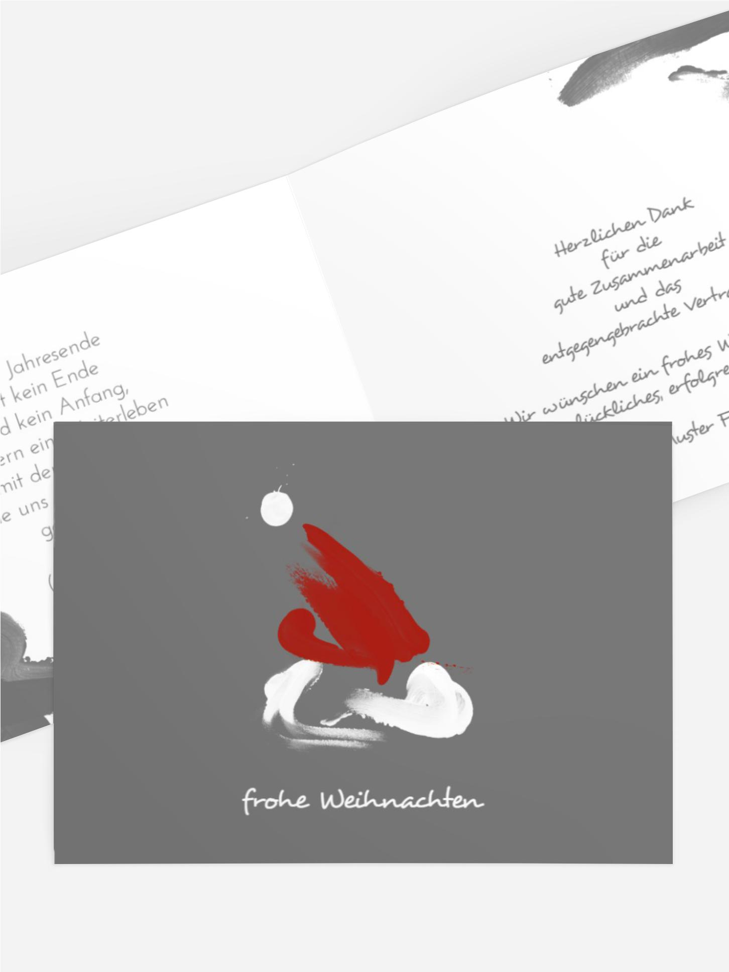 Weihnachts Grußkarte geschäftlich Farbenmütze