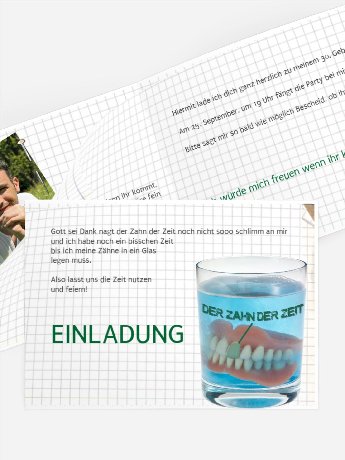 Einladungskarte Geburtstag Der Zahn der Zeit