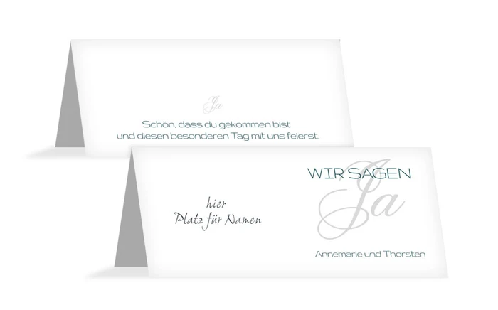 Tischkarte Sag ja