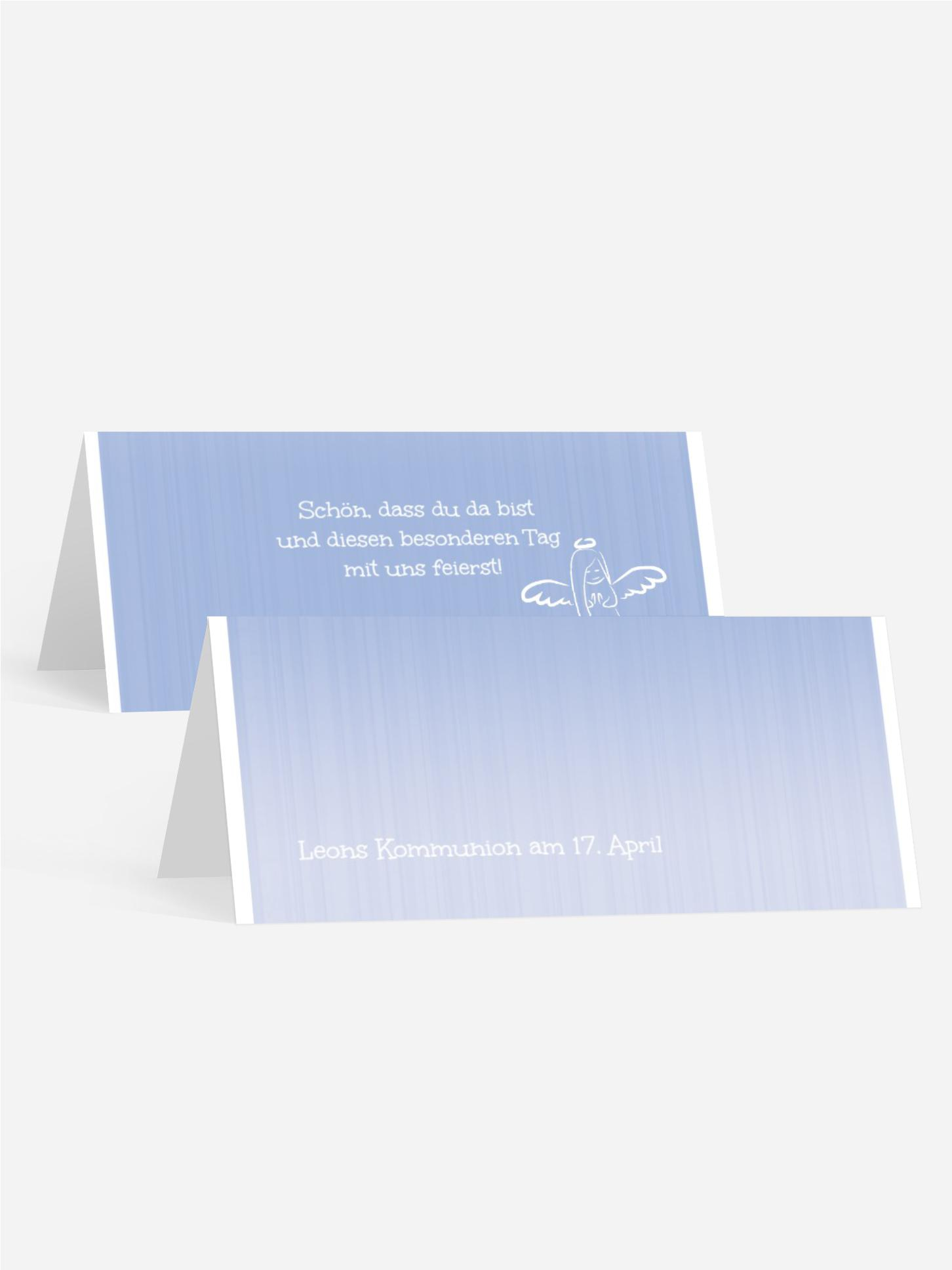 Tischkarte Kommunion Angel