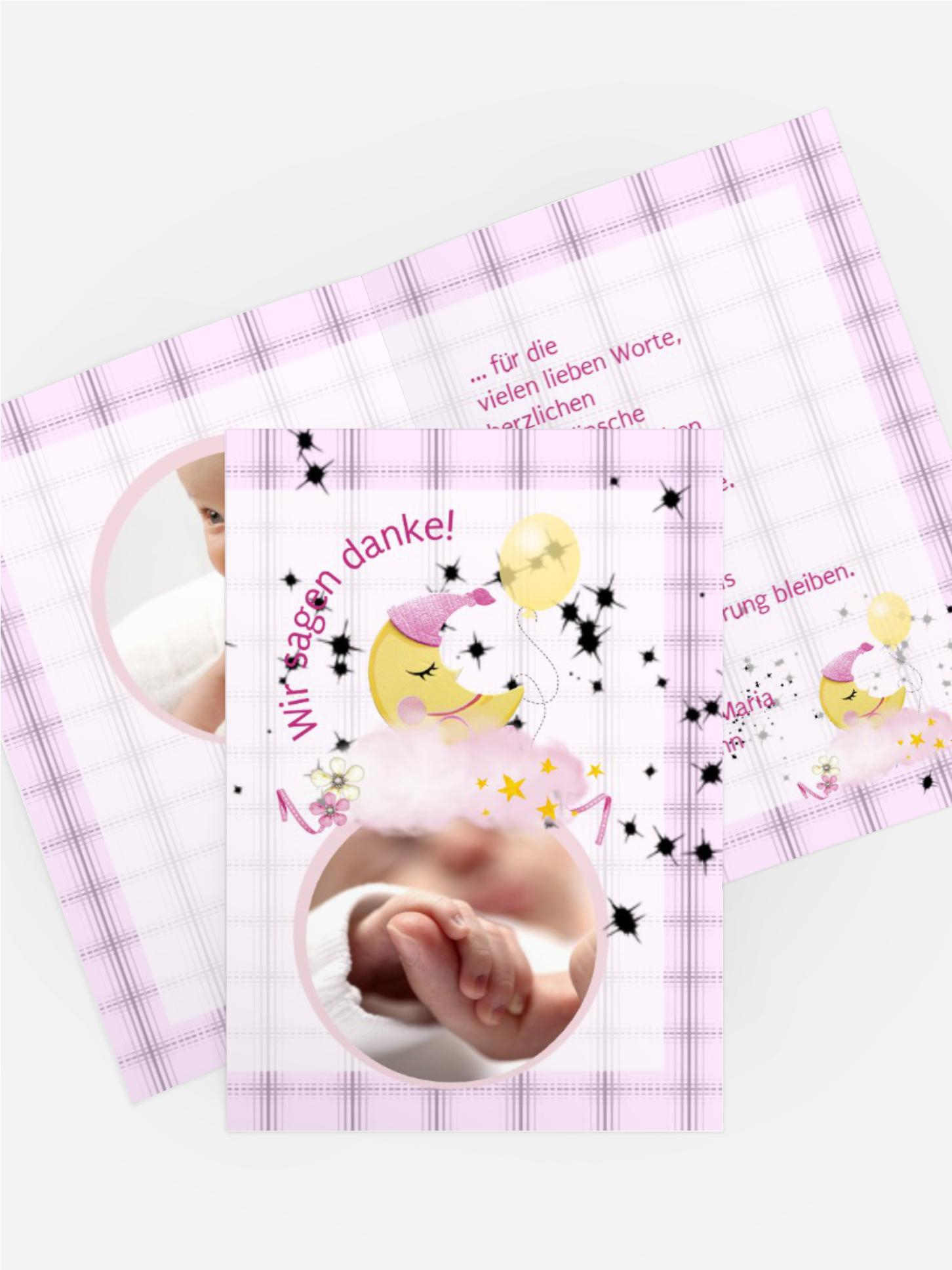Dankeskarte Taufe Mond