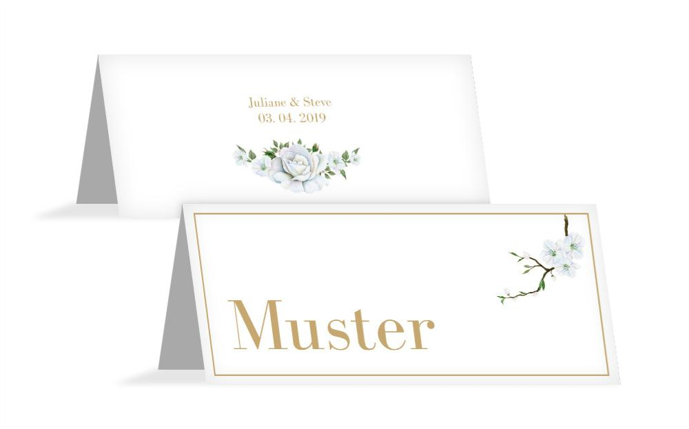 Hochzeit Tischkarte Weiße Rose