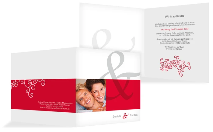 Einladungskarte Band der Liebe