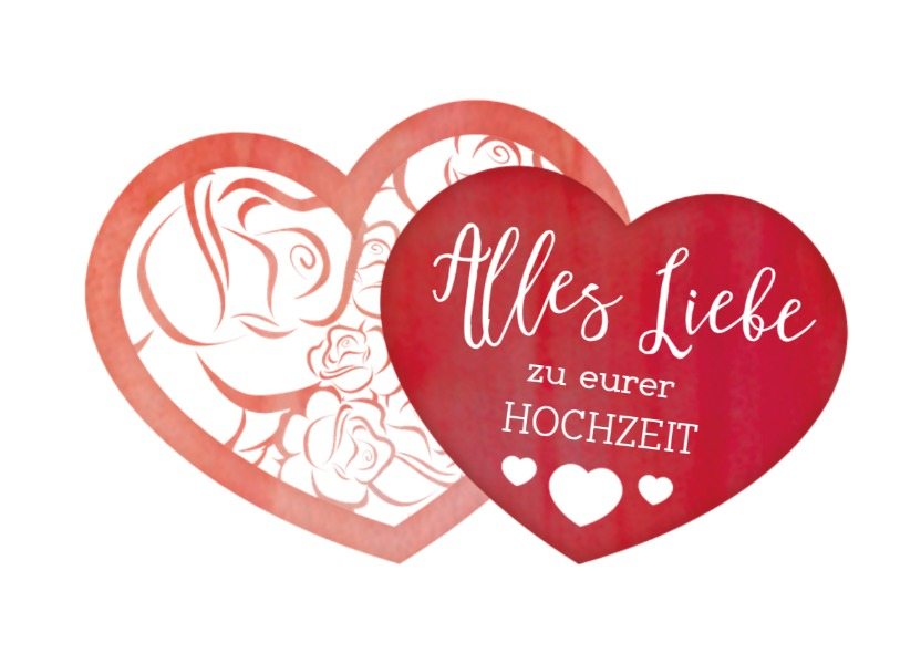 Glückwunschkarte zur Hochzeit Herz