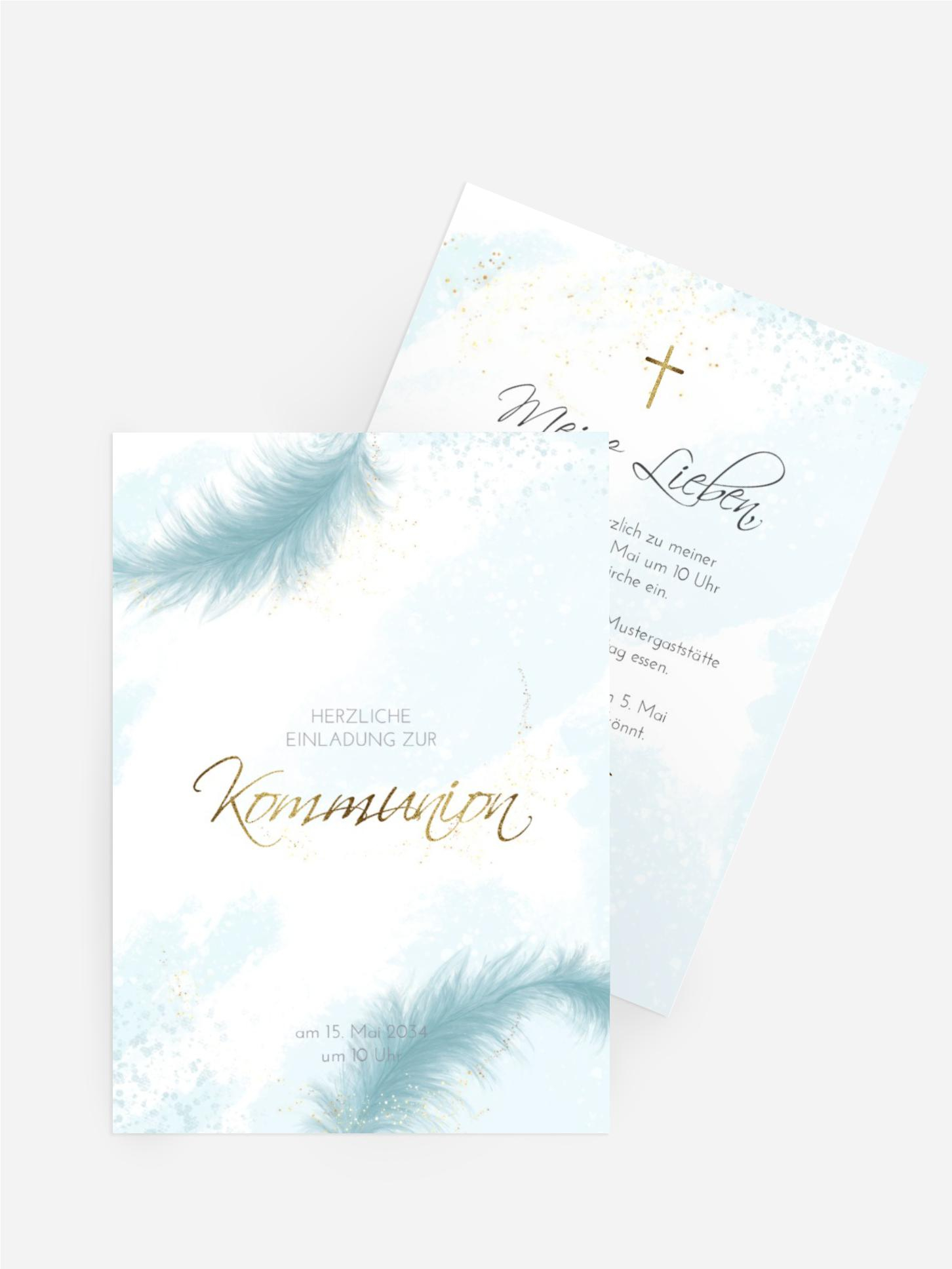 Einladungskarte Kommunion Ein Hauch Von Zärtlichkeit