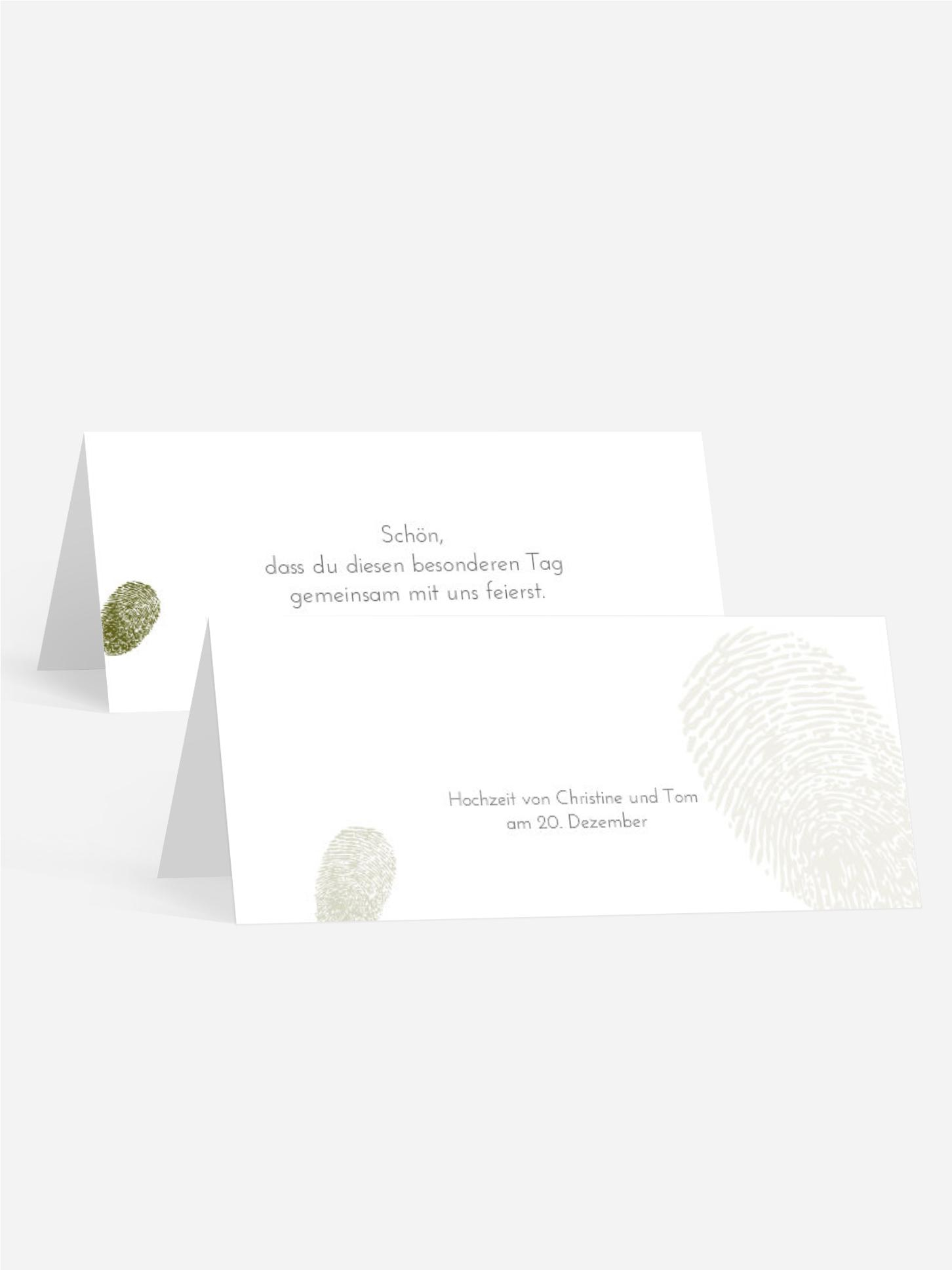 Tischkarte Fingerprint