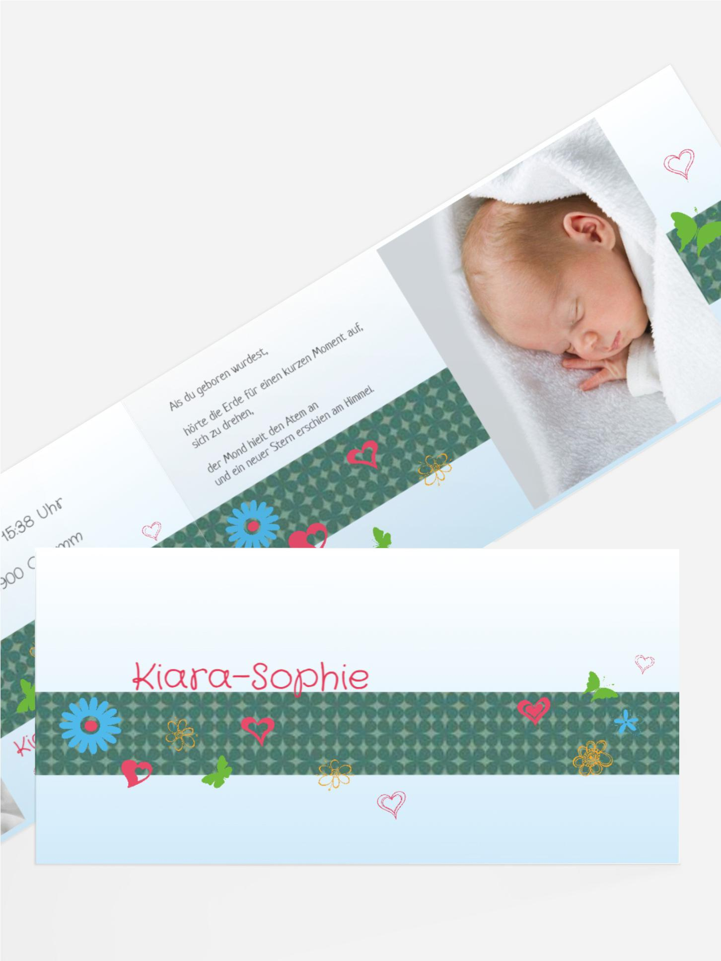 Babykarte colorful garden