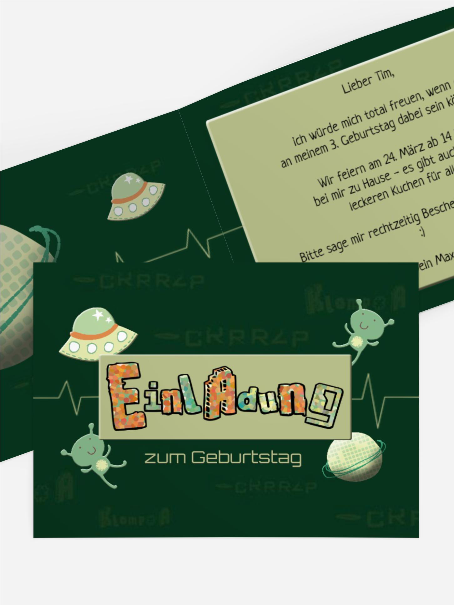 Geburtstagseinladung Up In Space