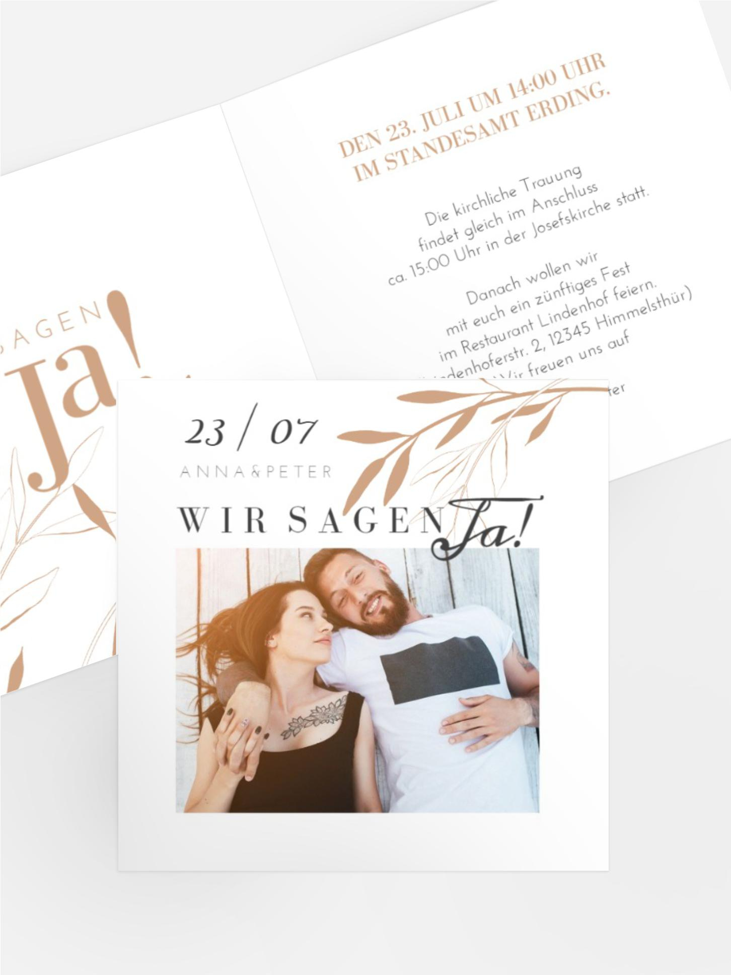 Hochzeitseinladung Unzertrennlich Hochzeitseinladung Unzertrennlich