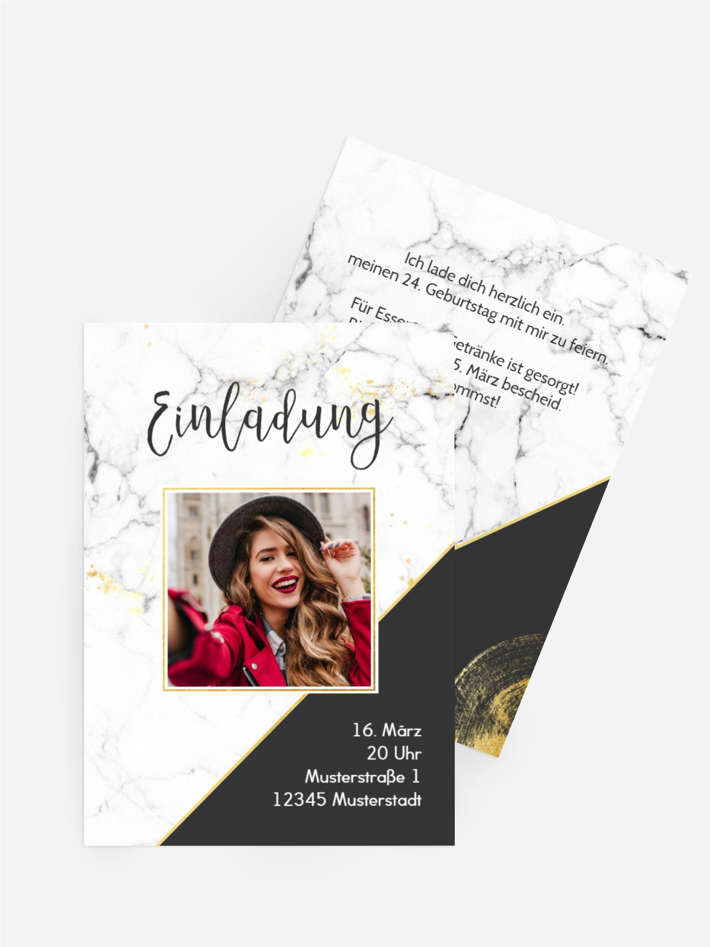 Geburtstagskarte Marmor