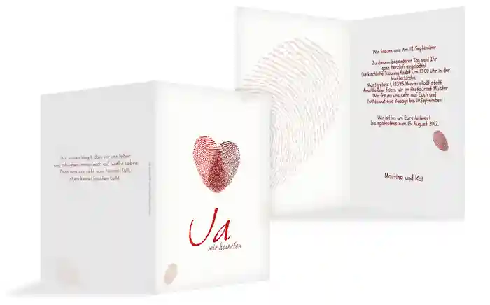Einladung zur Hochzeit Fingerprint