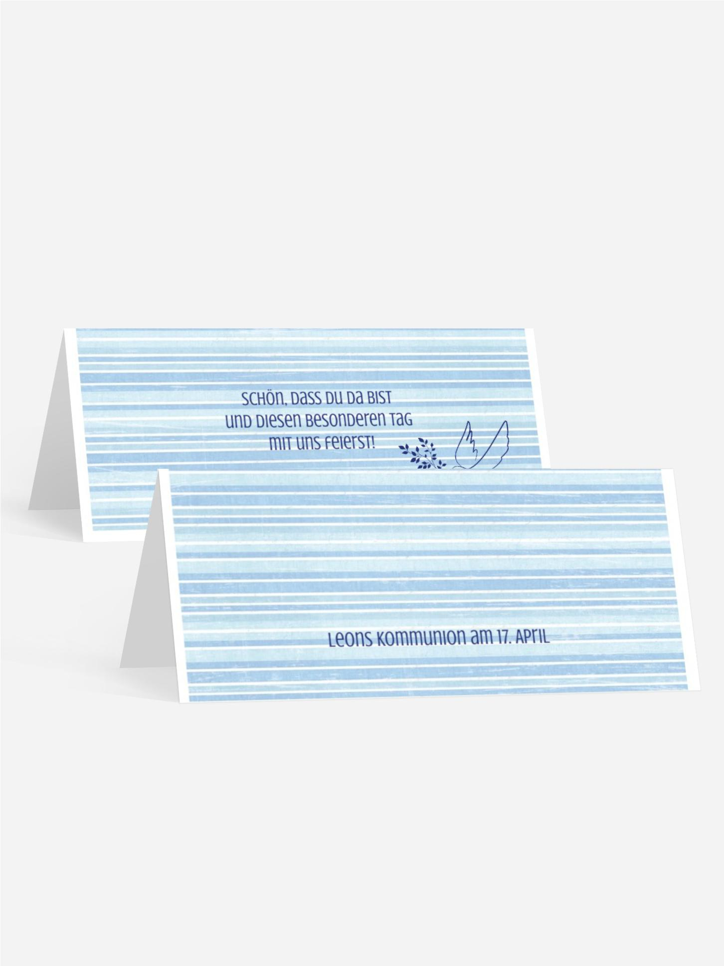 Tischkarte Kommunion Taube 2