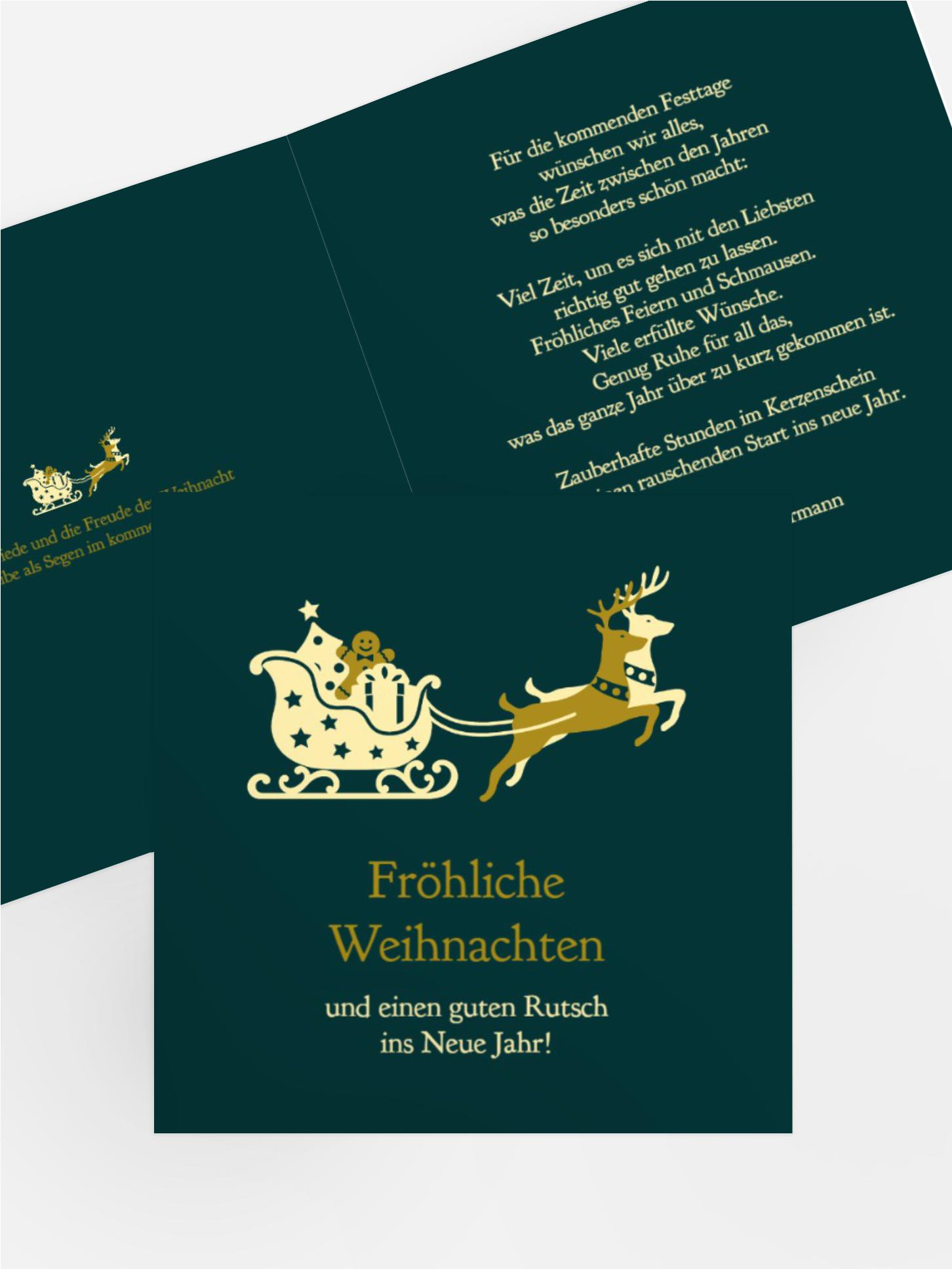Grußkarte Weihnachten Privat Kutsche
