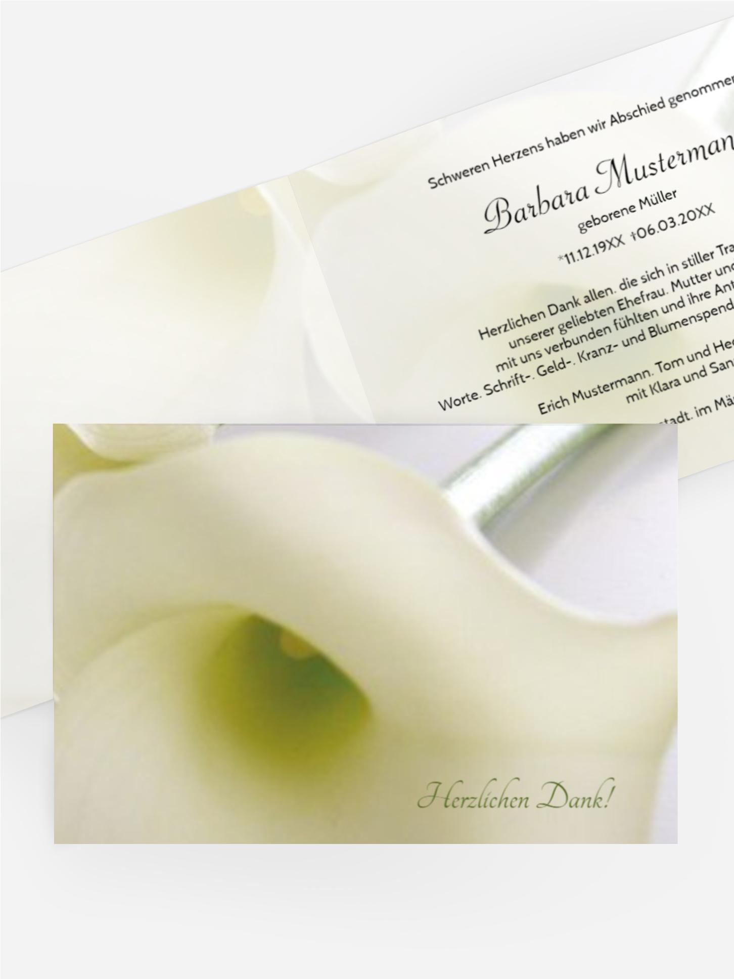 Dankeskarte Calla quer