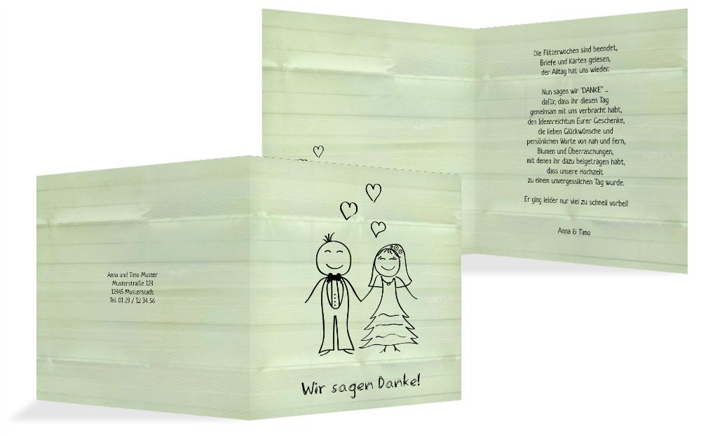 Danksagungskarte zur Hochzeit Sweet Love Danksagungskarte zur Hochzeit Sweet Love
