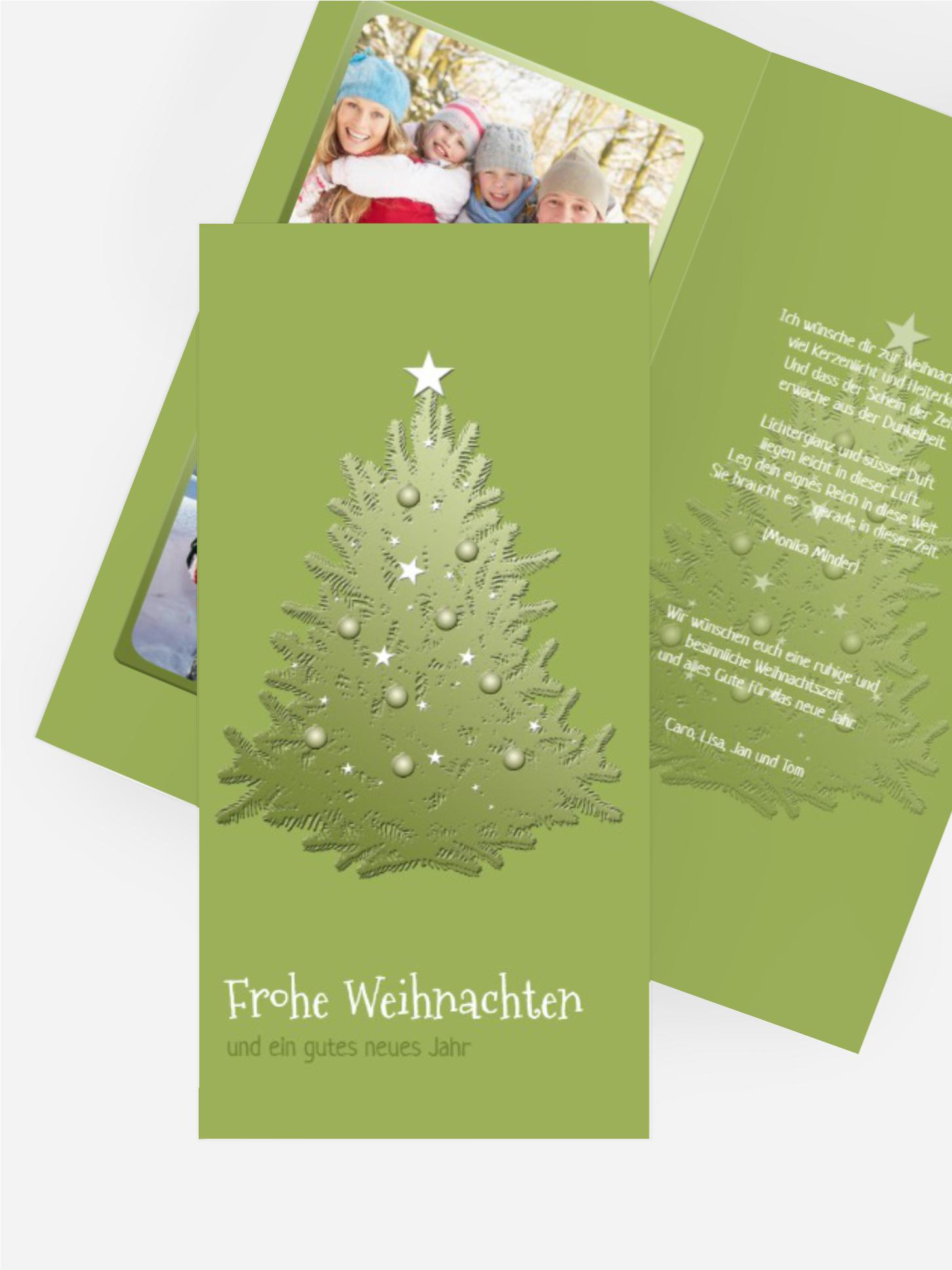 Weihnachtsgrußkarte Privat geschmückter Baum
