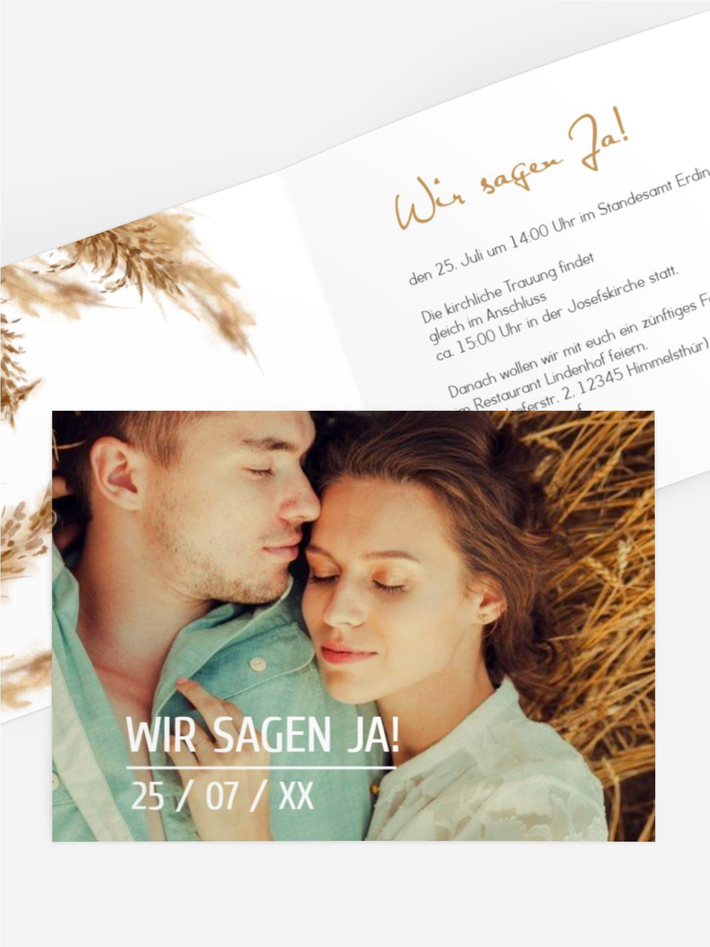 Hochzeitseinladung Kornfeldliebe Hochzeitseinladung Kornfeldliebe