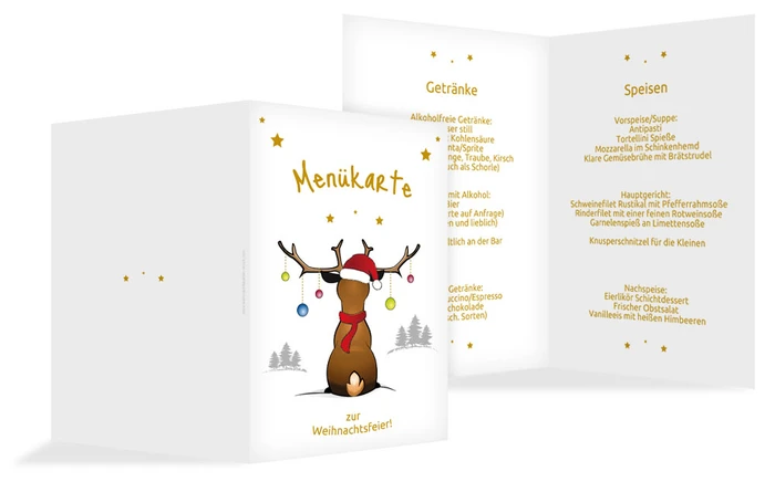 Menükarte Weihnachten Rudolph