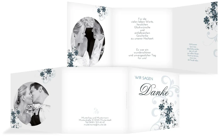 Hochzeit Dankeskarte Ranke