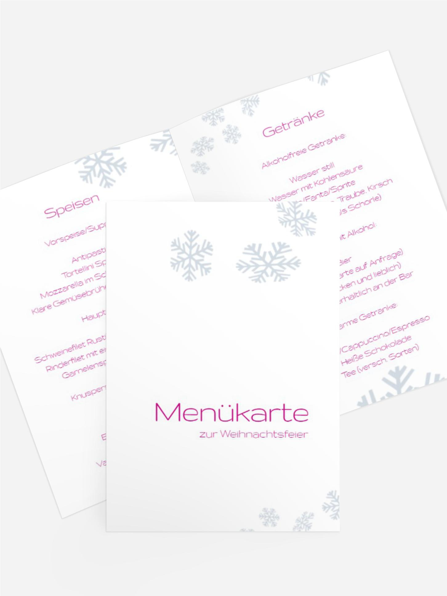 Menükarte Weihnachten Schneesturm