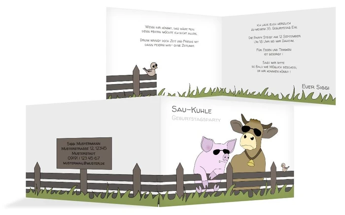 Geburtstagseinladung SauKuhl