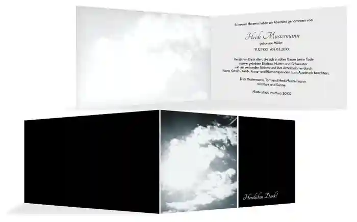 Dankeskarte Wolkenhimmel quer