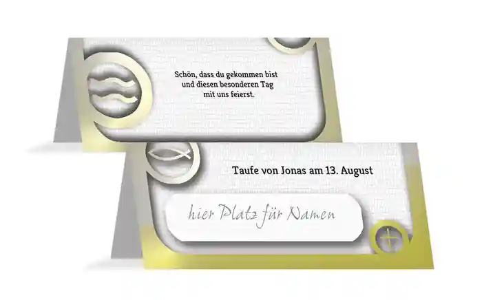 Tischkarte Taufe Taufsymbolrahmen Tischkarte Taufe Taufsymbolrahmen