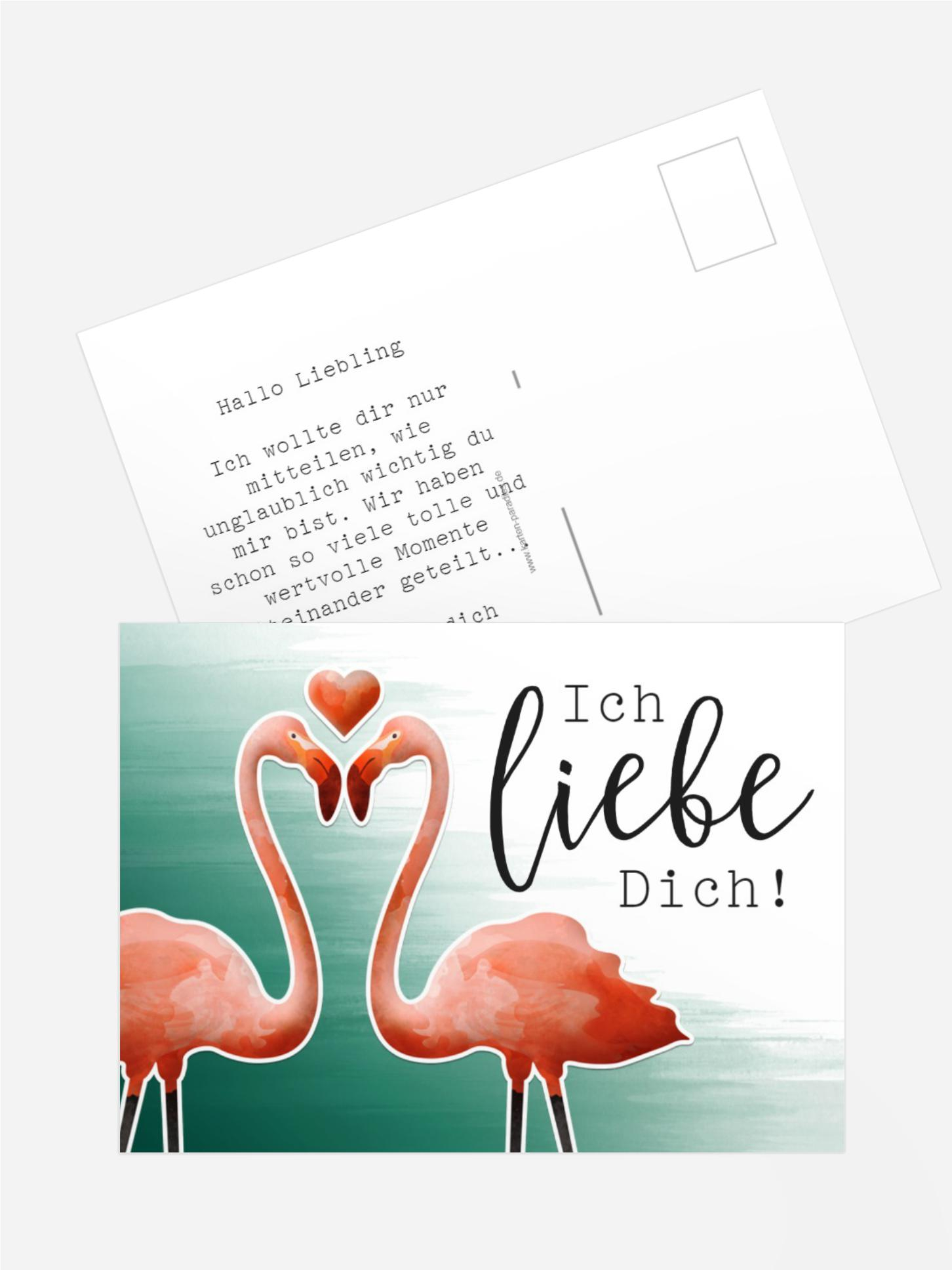 Spruchkarte Flamingo