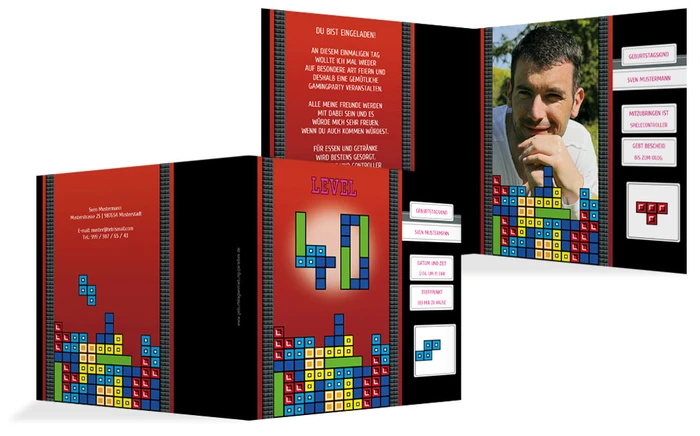 Einladung zum Geburtstag 8bit Game 40 Foto Einladung zum Geburtstag 8bit Game 40 Foto