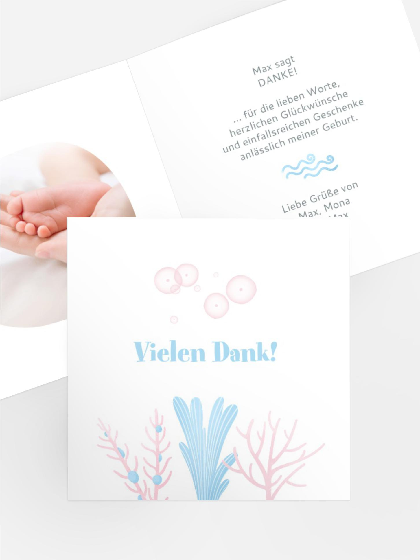 Baby Dankeskarte Kleiner Wal