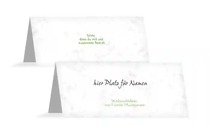 Tischkarte Weihnachten Schriftkugel