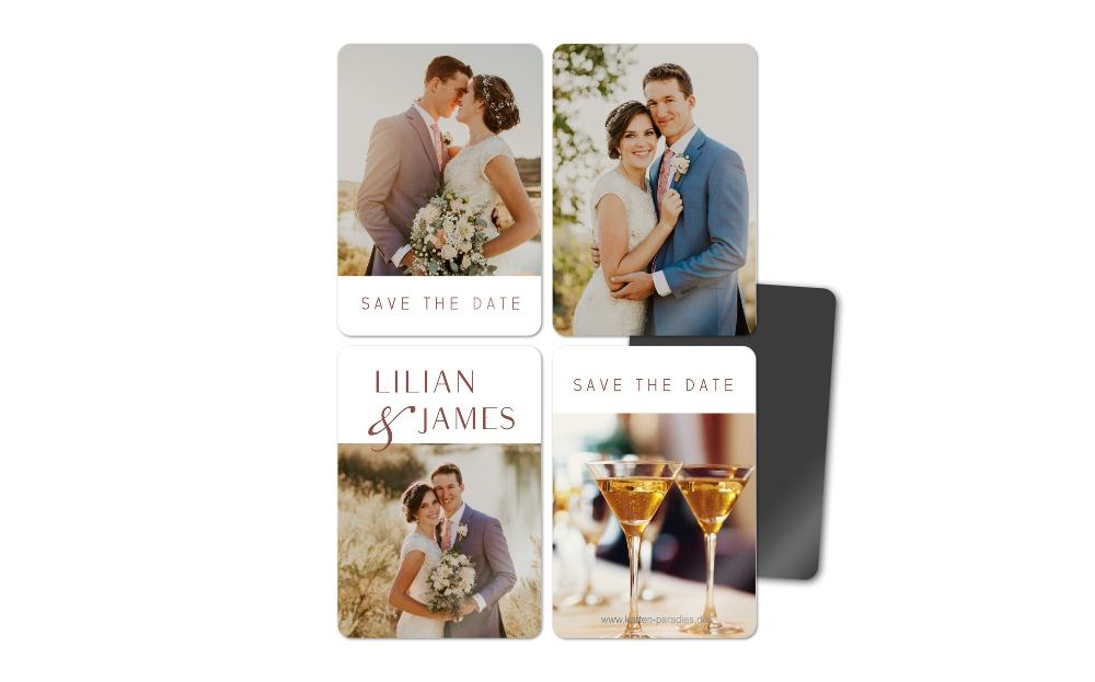Fotomagnete zur Hochzeit Zentrale Rose Fotomagnete zur Hochzeit Zentrale Rose