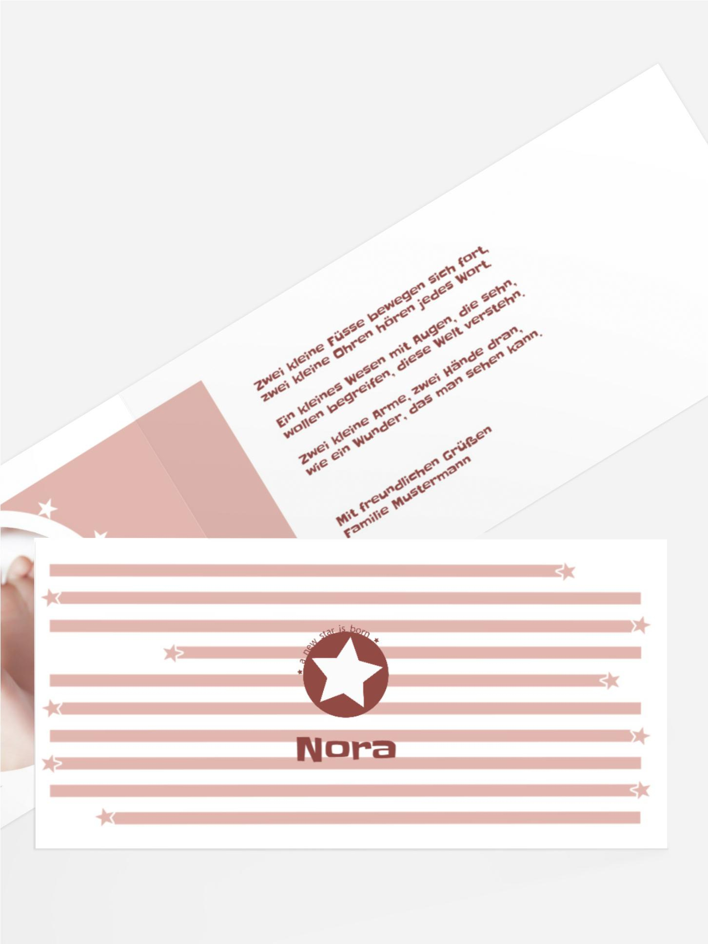 Geburtskarte a new star Geburtskarte a new star