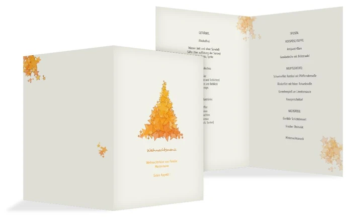 Weihnachts Menükarte Designerbaum