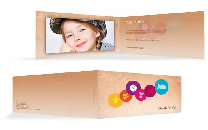 Danksagung zur Konfirmation bunte Elemente