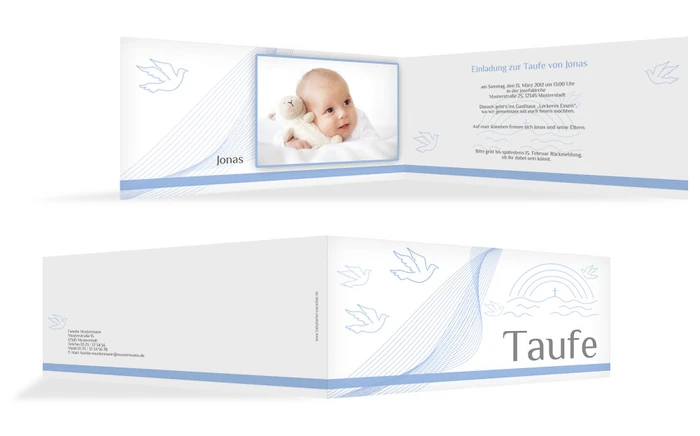 Taufe Einladungskarte Taube