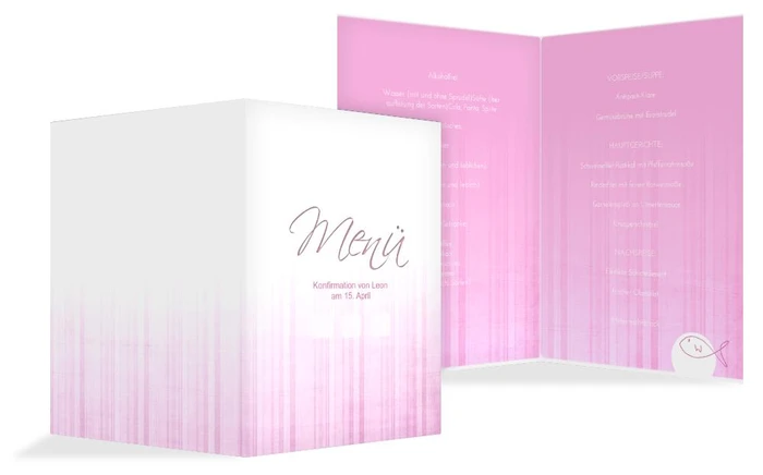 Menükarte Konfirmation White Menükarte Konfirmation White