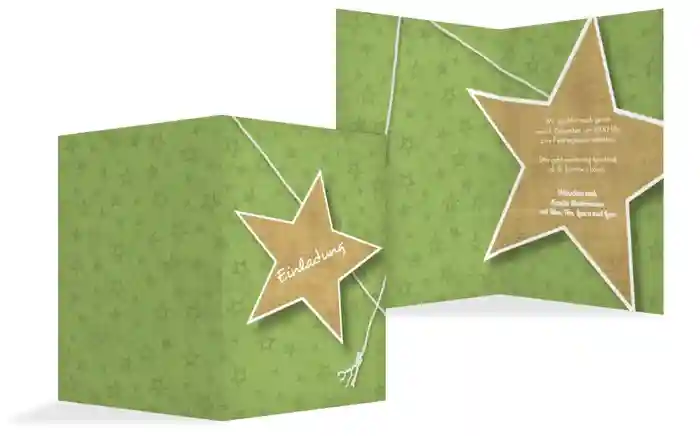 Weihnachts Einladungskarte pirvat Sternenschnur