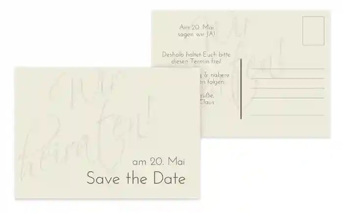 Save the Date Karte Liebesbotschaft