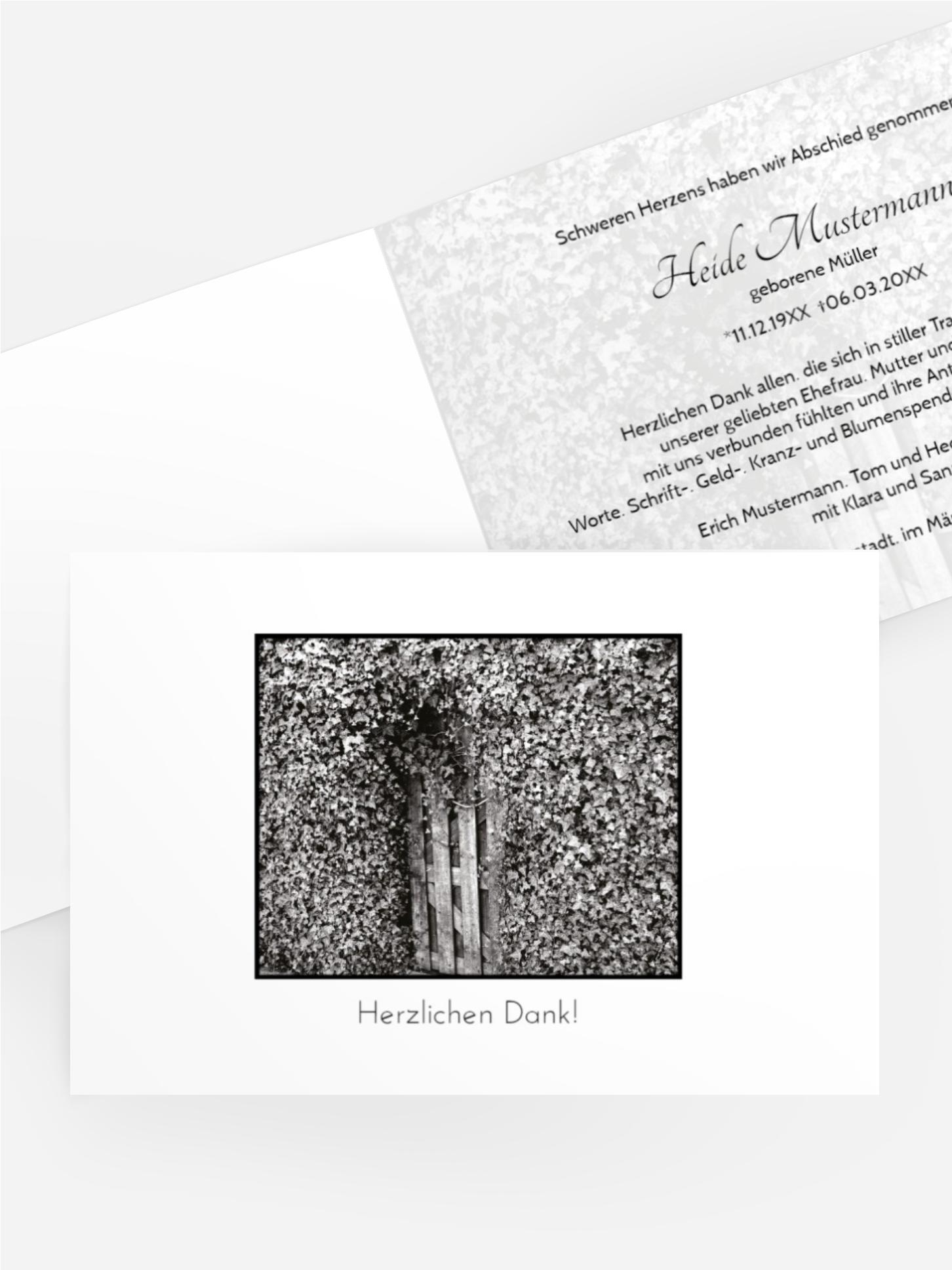 Dankeskarte Efeu quer