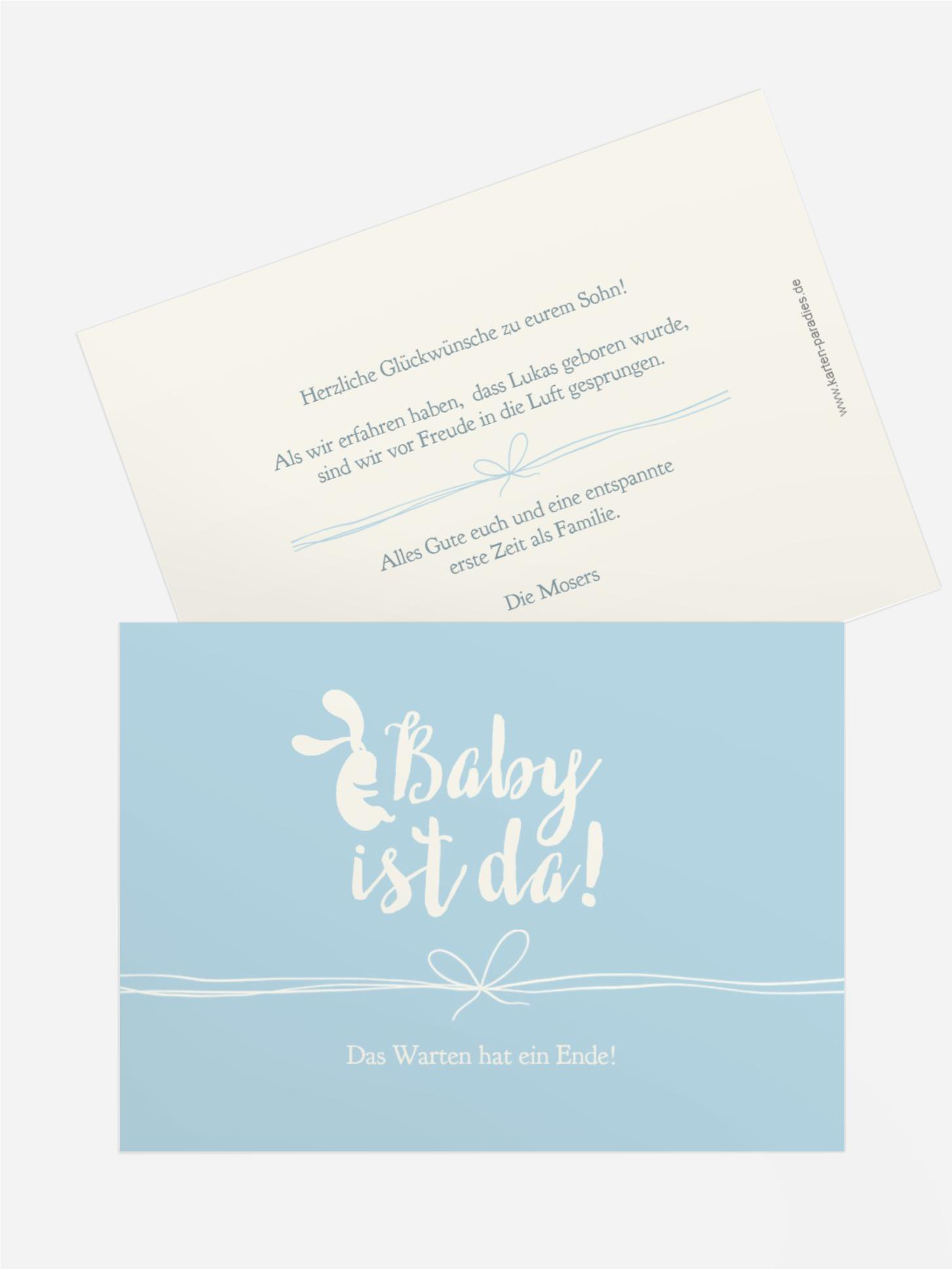 Glückwunschkarte zur Geburt Babygeschenk