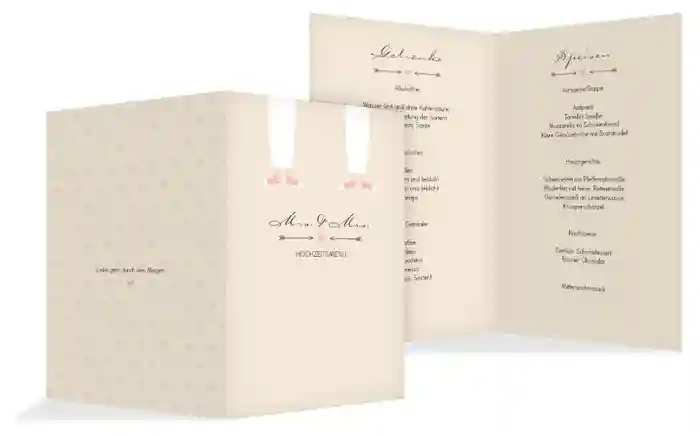 Menükarte zur Hochzeit Pärchen - Frauen