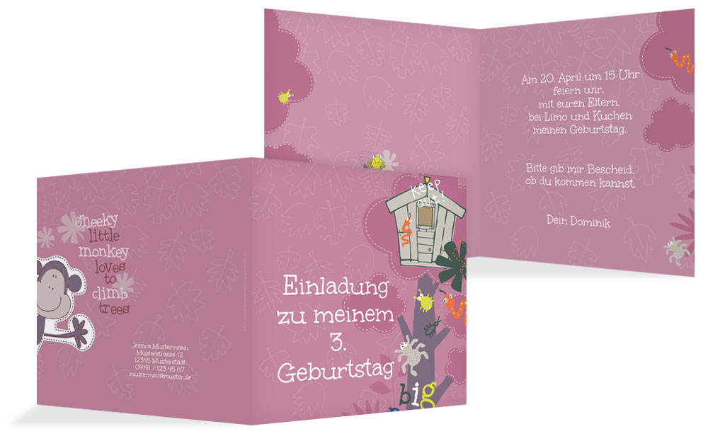 Einladungskarte Geburtstag Dschungel Foto Einladungskarte Geburtstag Dschungel Foto