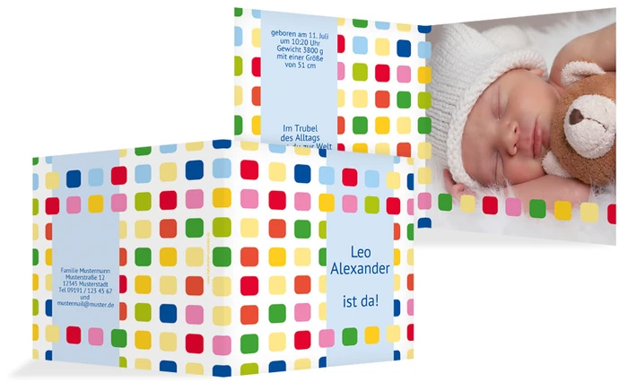 Karte zur Geburt Viereck