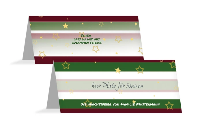 Weihnachtstischkarte Privat American Style