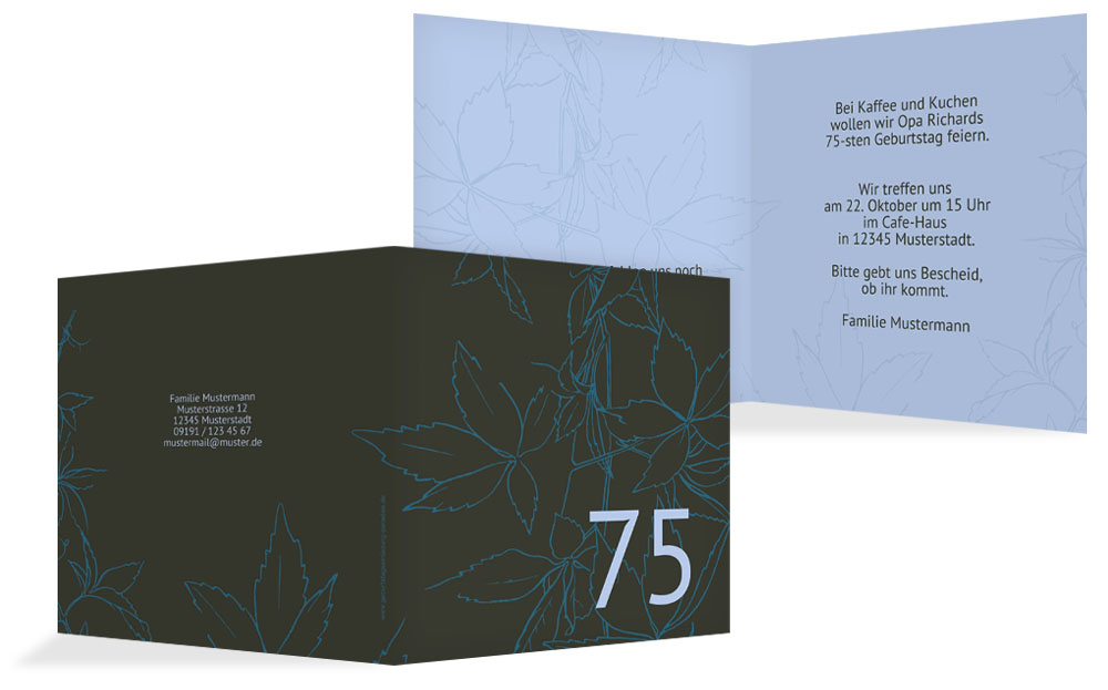 Geburtstagseinladung Herbst 75