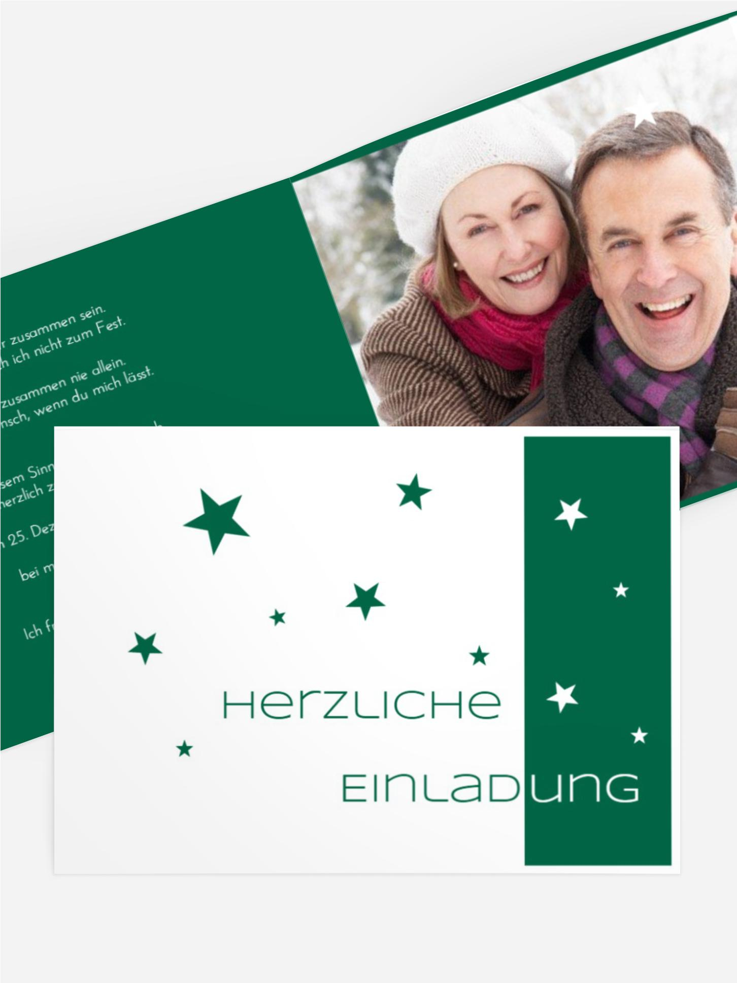 Einladung zu Weihnachtsfeier Privat Classic Stars
