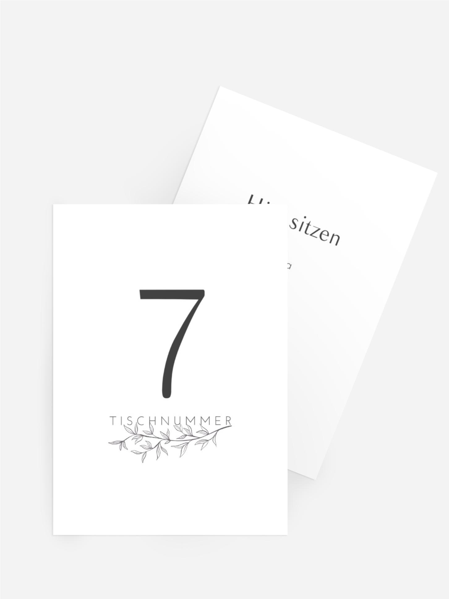 Tischnummer Hochzeit XX Rankenglück