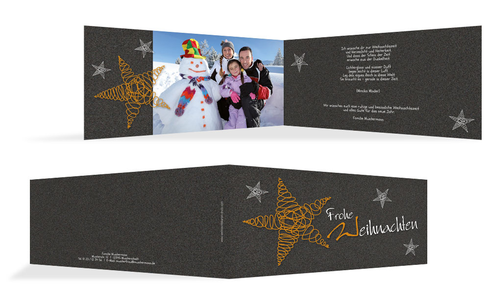 Weihnachten Grußkarte Privat Curly Star Weihnachten Grußkarte Privat Curly Star